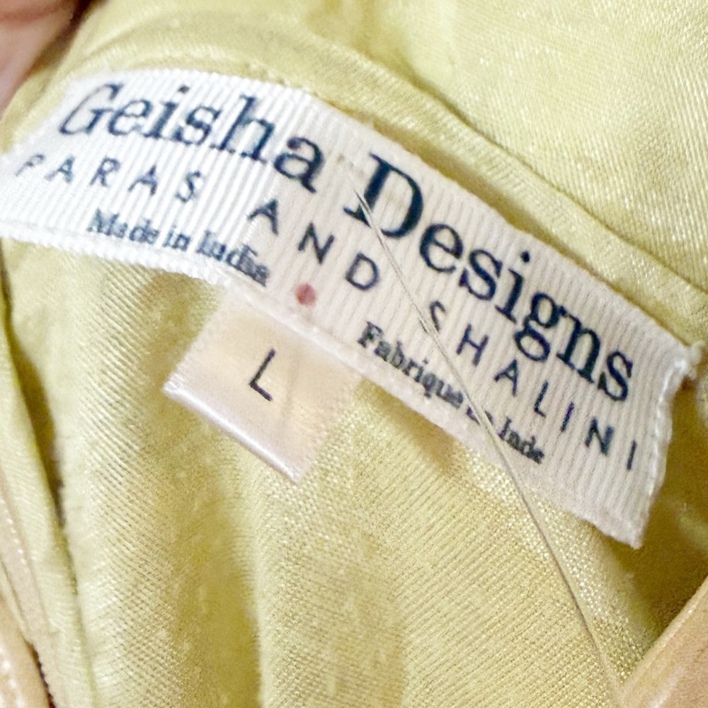 Anthropologie Geisha Designs Floral Maxi Slip Dress in Light Yellow size large - Picture 14 of 14